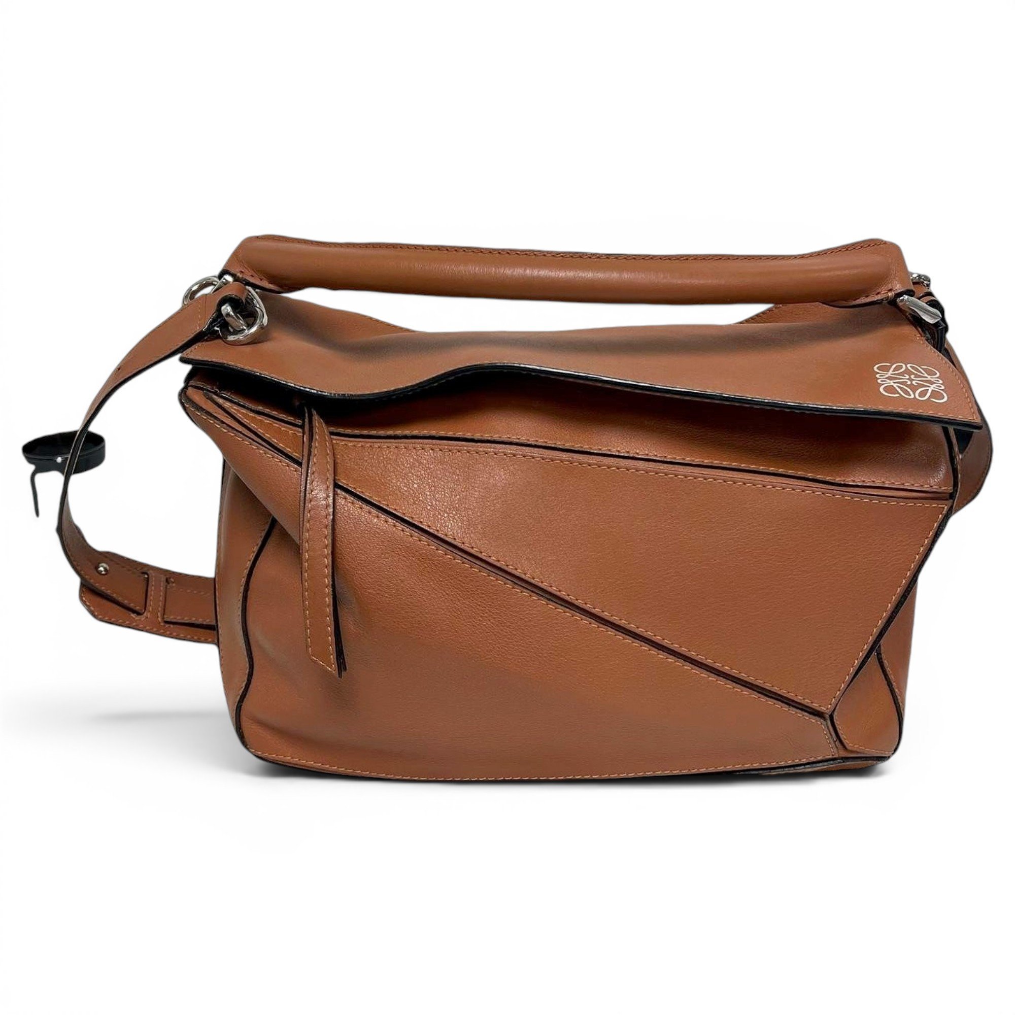 Puzzle leather handbag