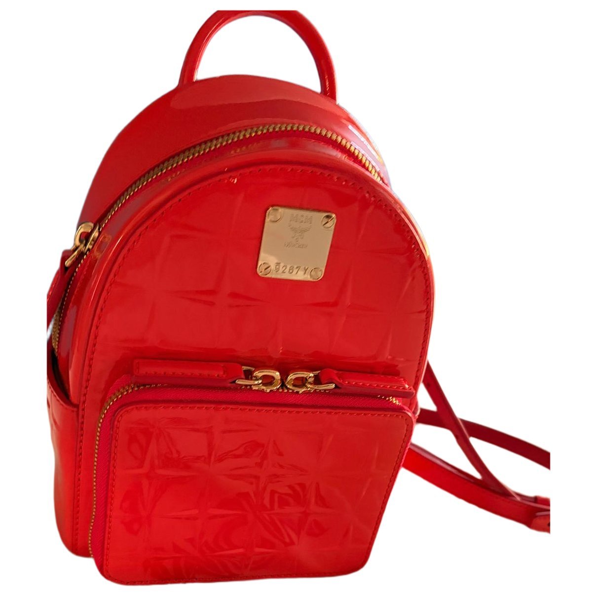 Stark patent leather backpack