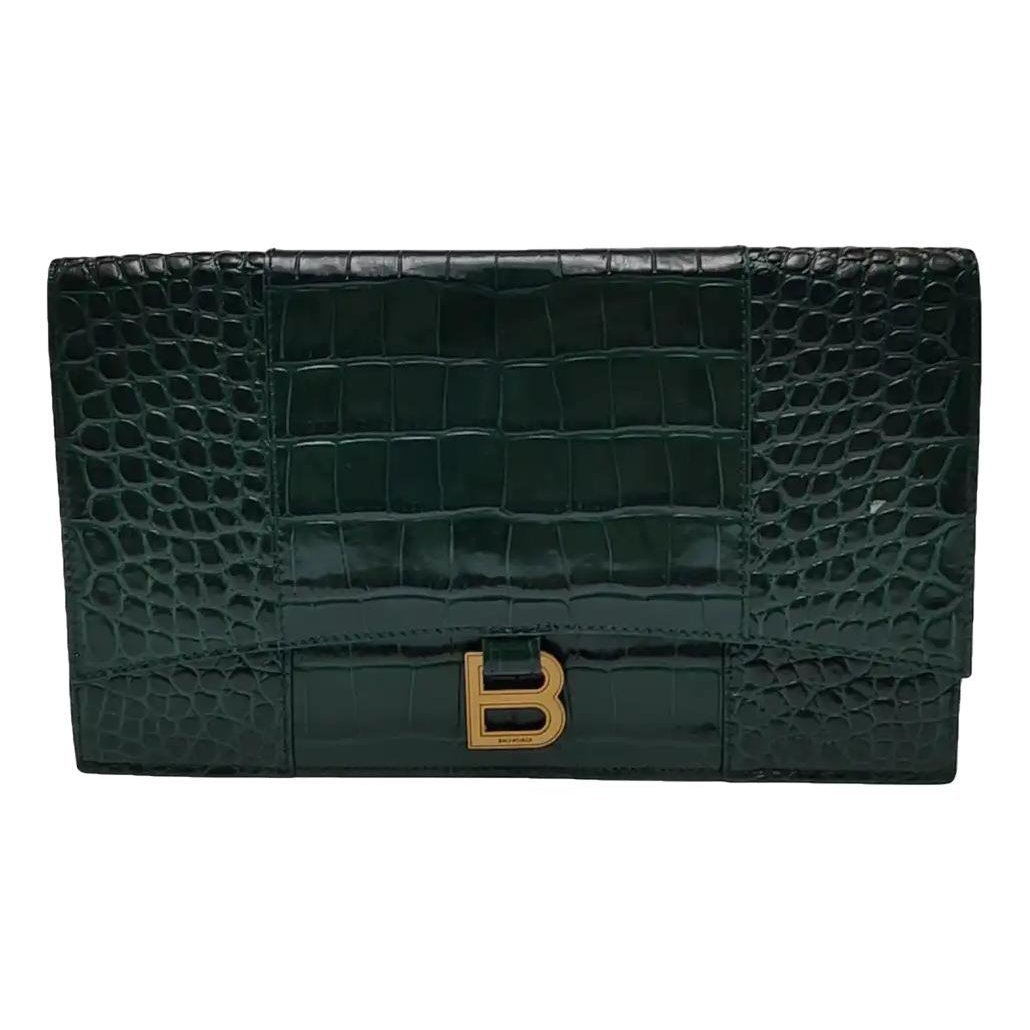 Hourglass leather handbag