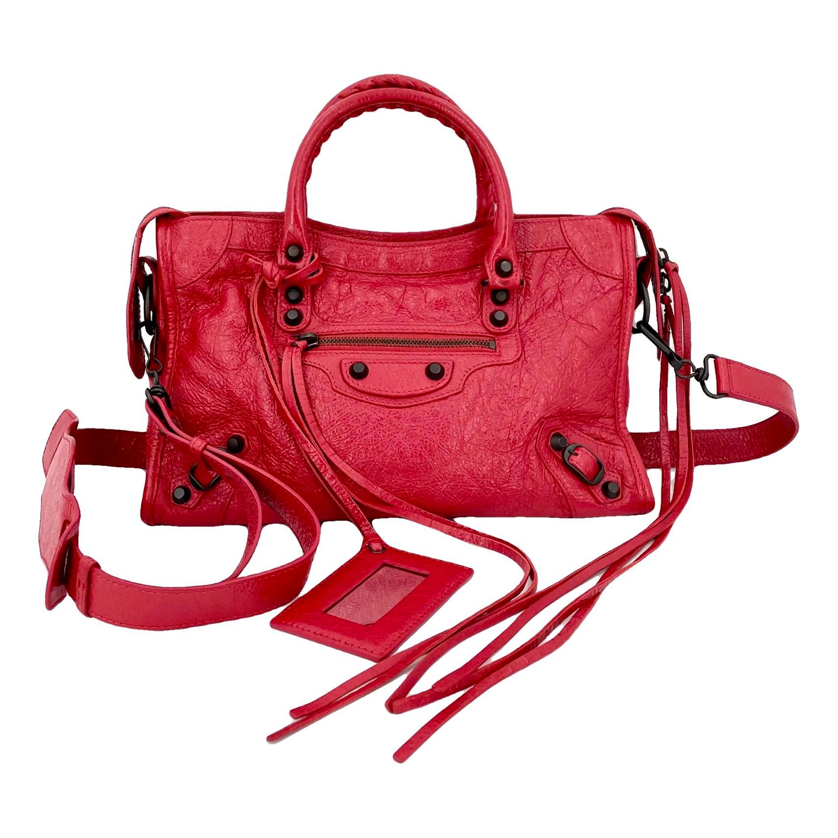 City leather handbag