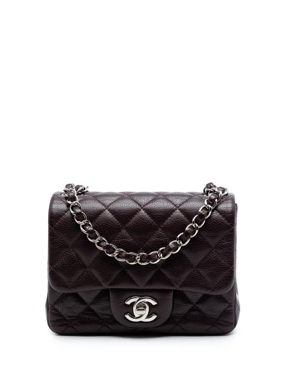2014-2015 Mini Square Classic Caviar Single Flap crossbody bag