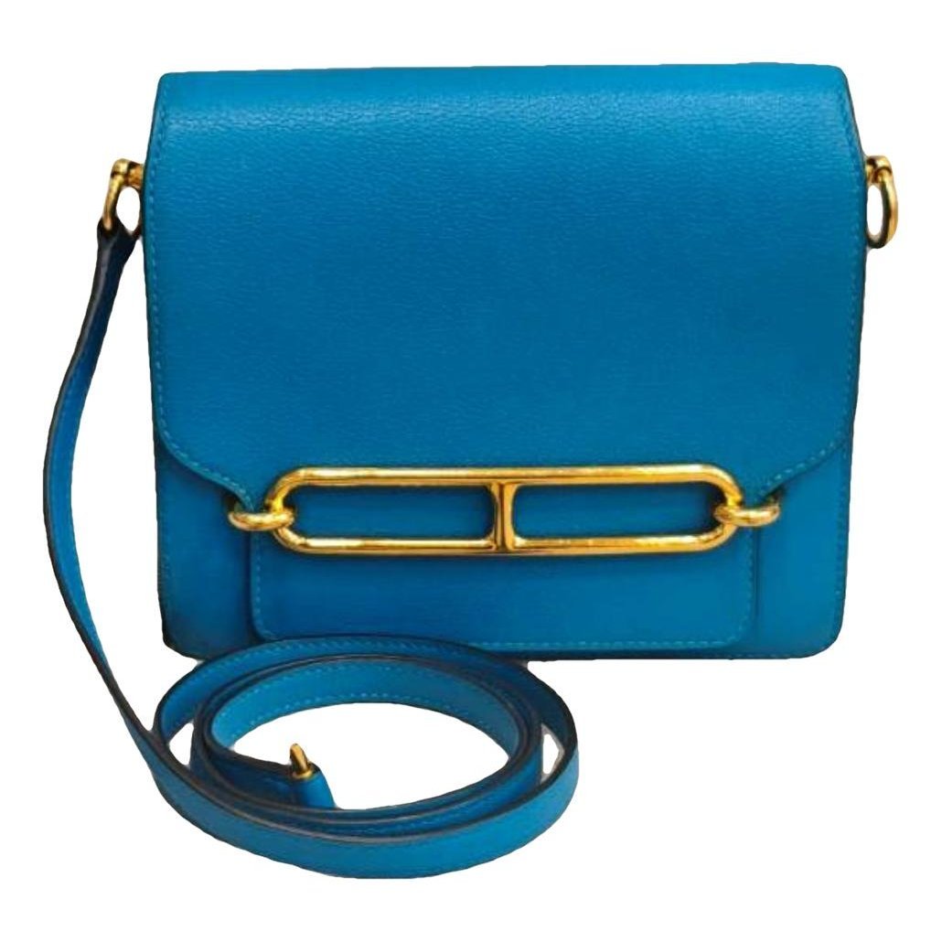 Hermes Roulis Handbag Blue Zanzibar Epsom Leather
