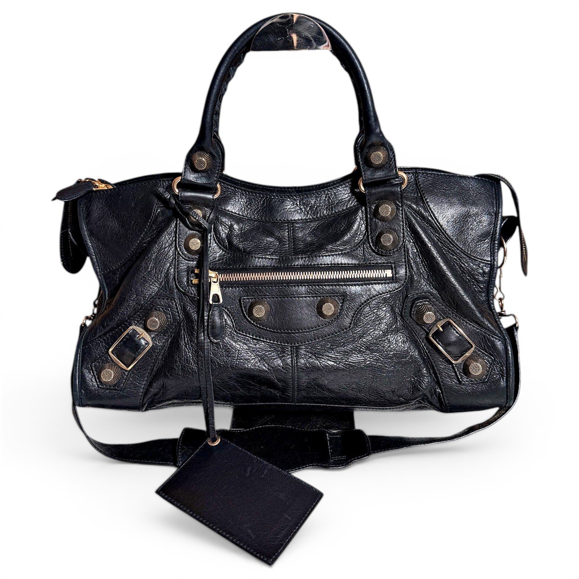City leather handbag