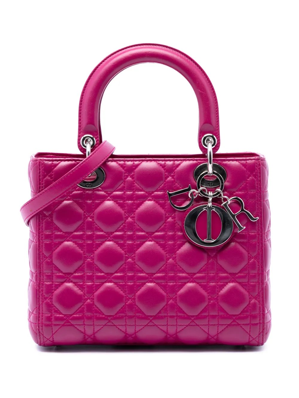 2014 Medium Lambskin Cannage Lady Dior satchel