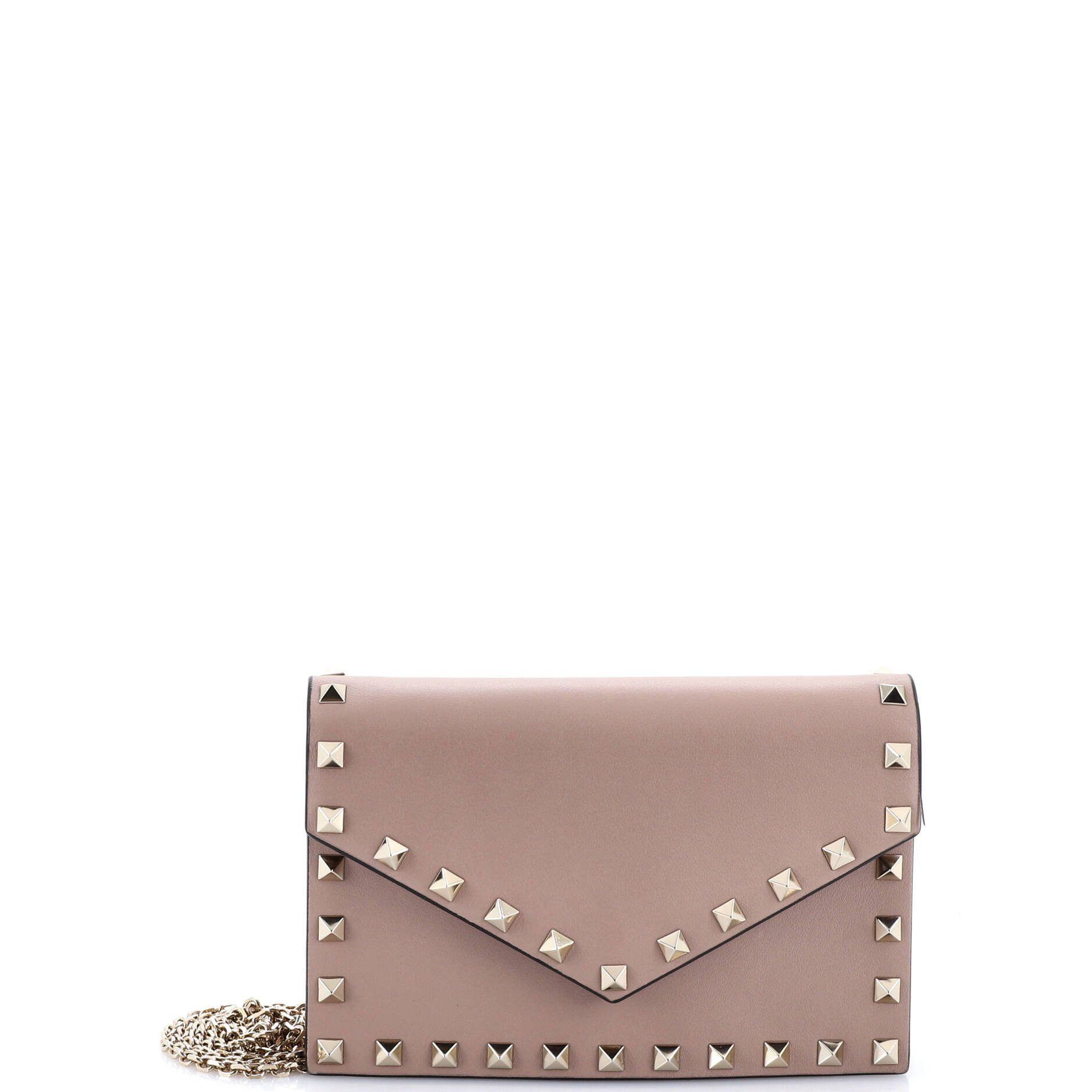 Rockstud Envelope Chain Crossbody Bag Leather Small