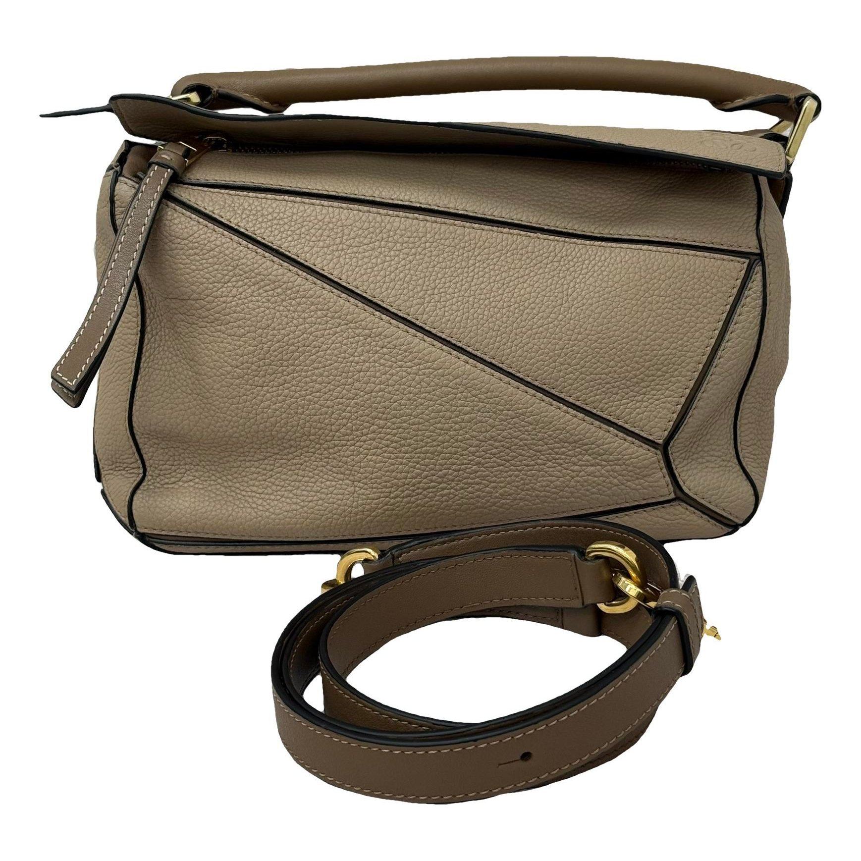 Puzzle leather handbag