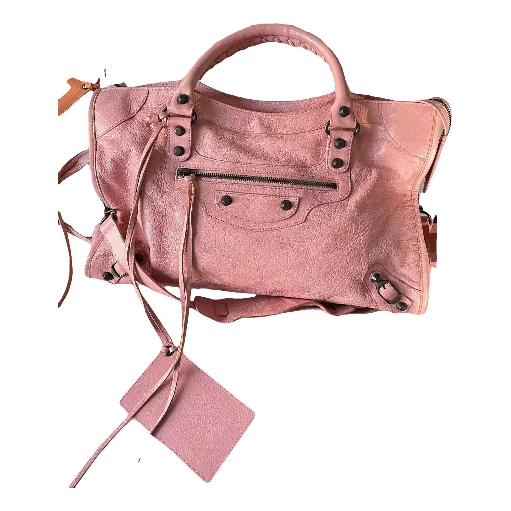 City leather handbag