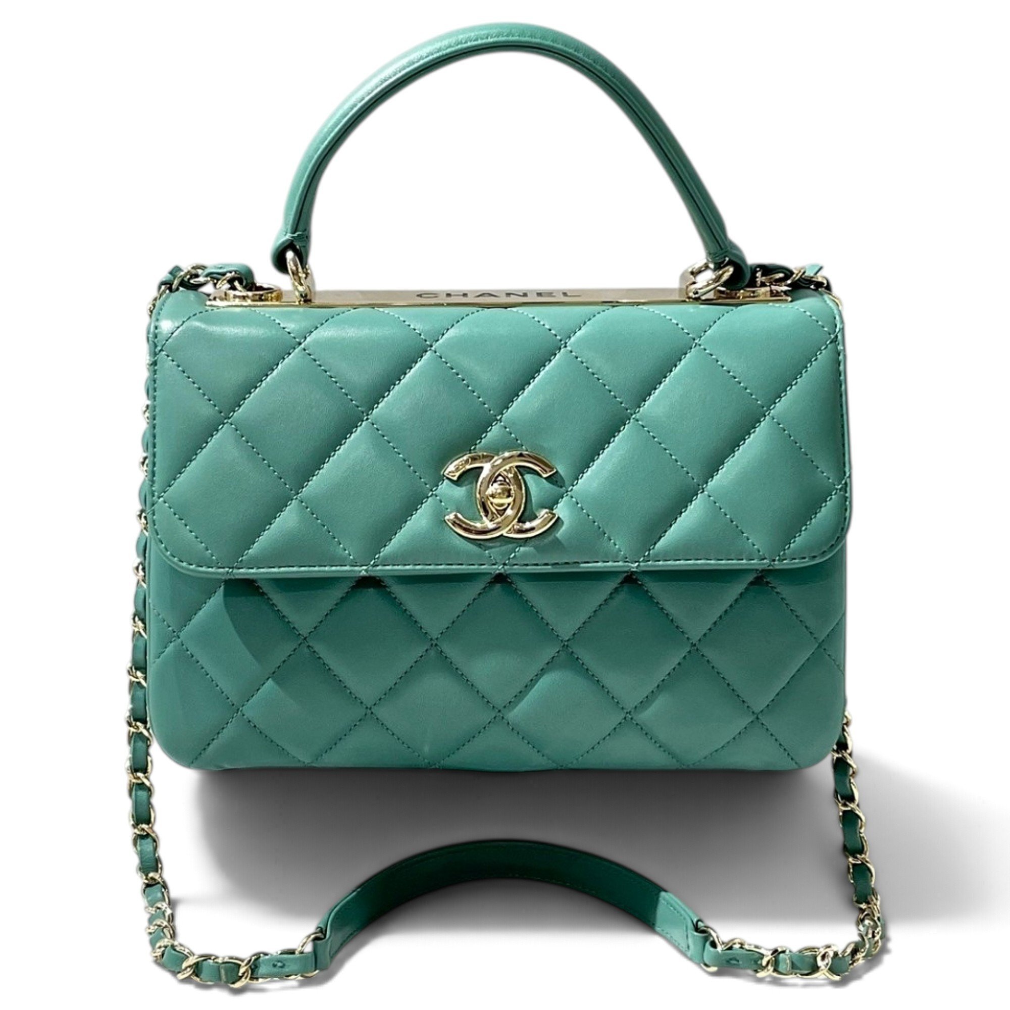Trendy CC leather handbag