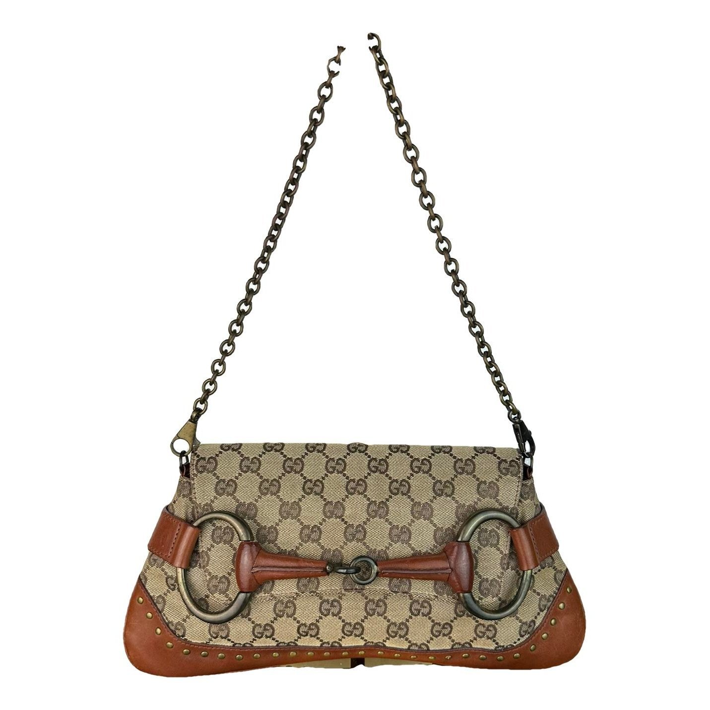 Horsebit Chain cloth handbag
