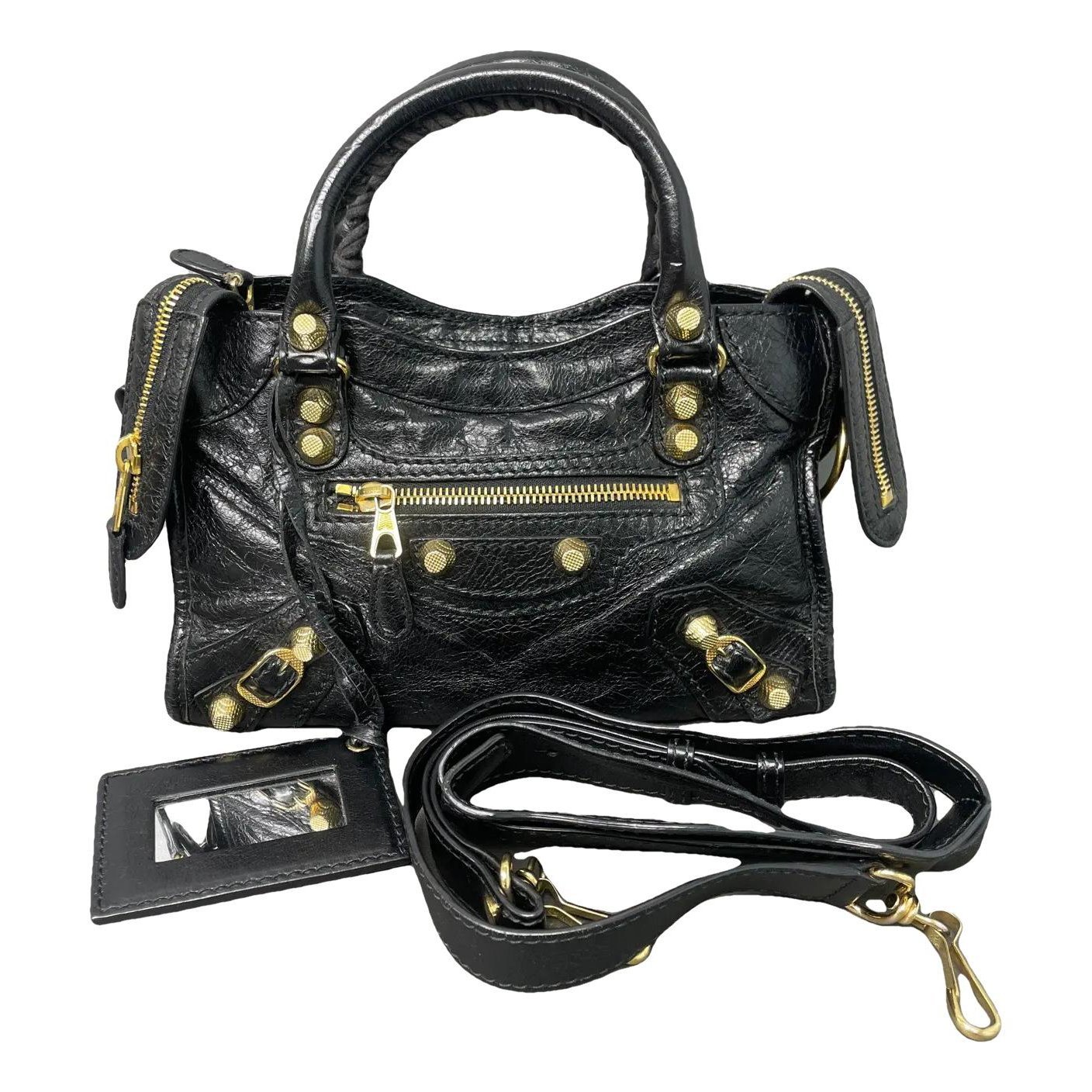 City leather handbag
