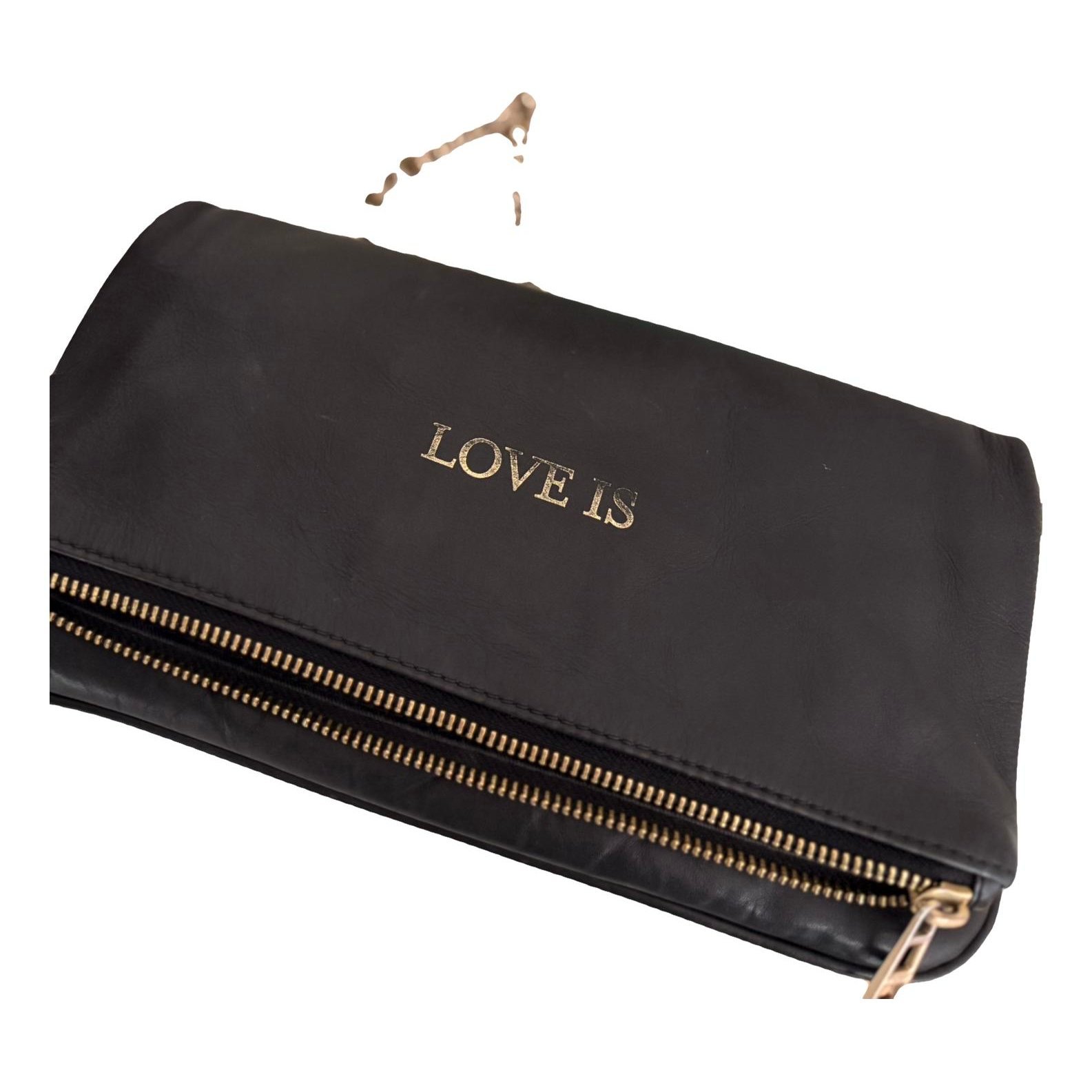 Rock leather clutch bag