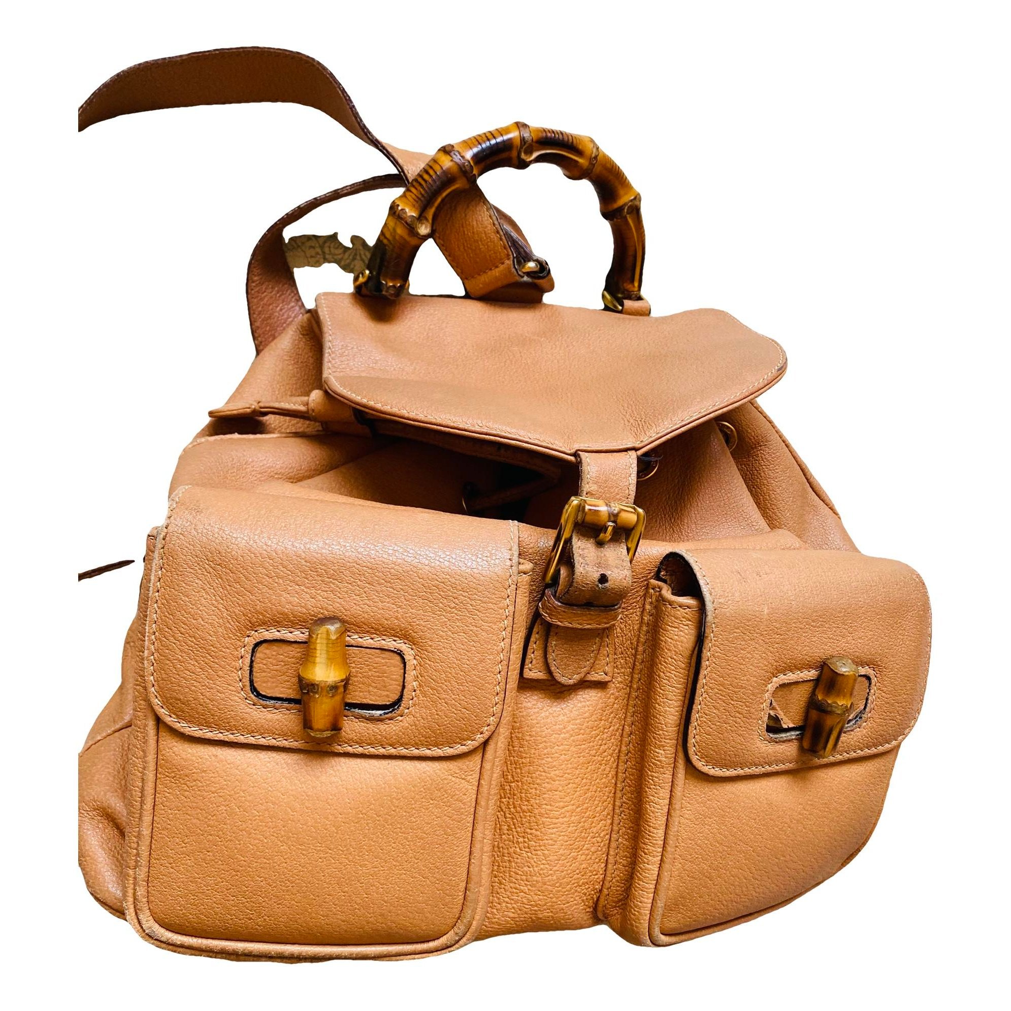 Bamboo Tassel Oval leather backpack