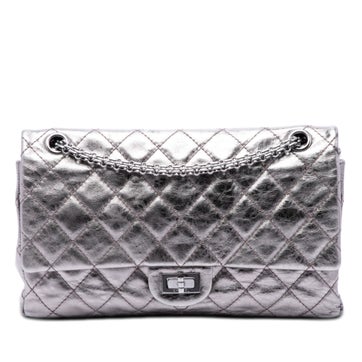 Quilted Metallic Aged Calfskin Reissue 2.55 Double Flap