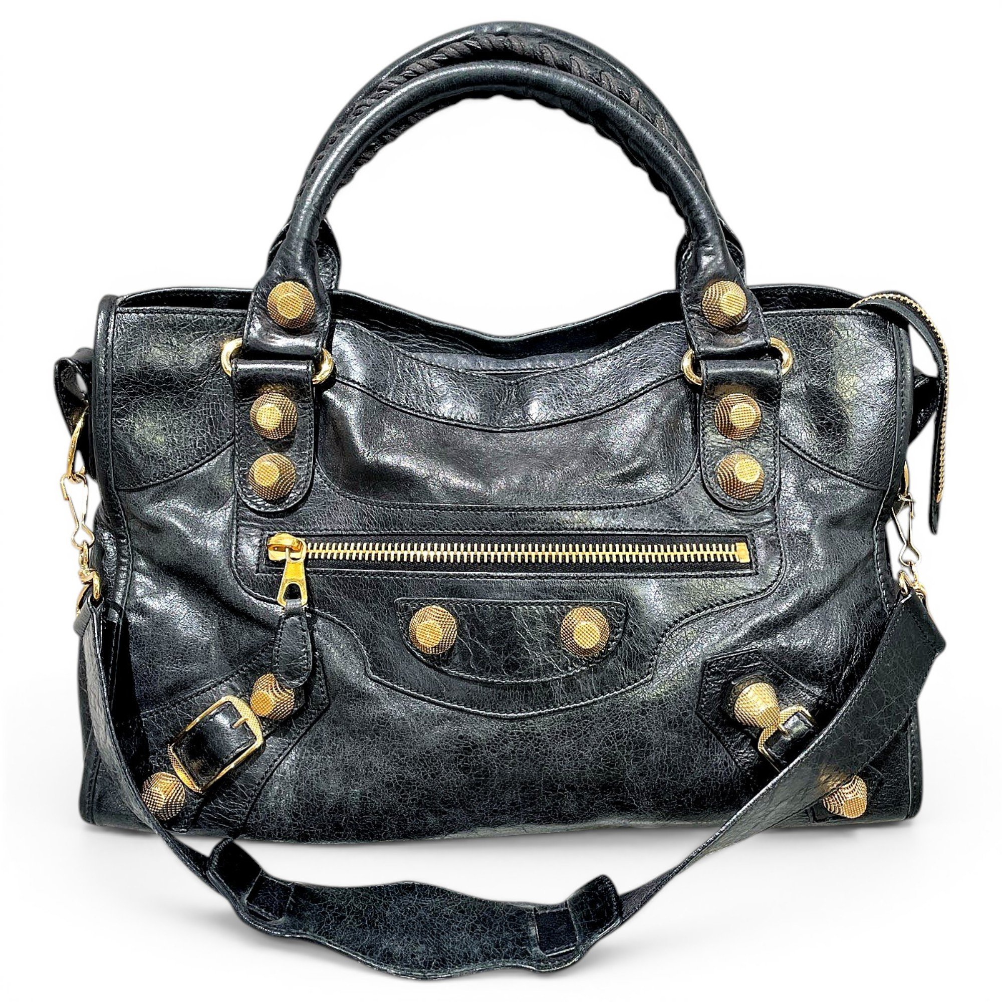 City leather handbag