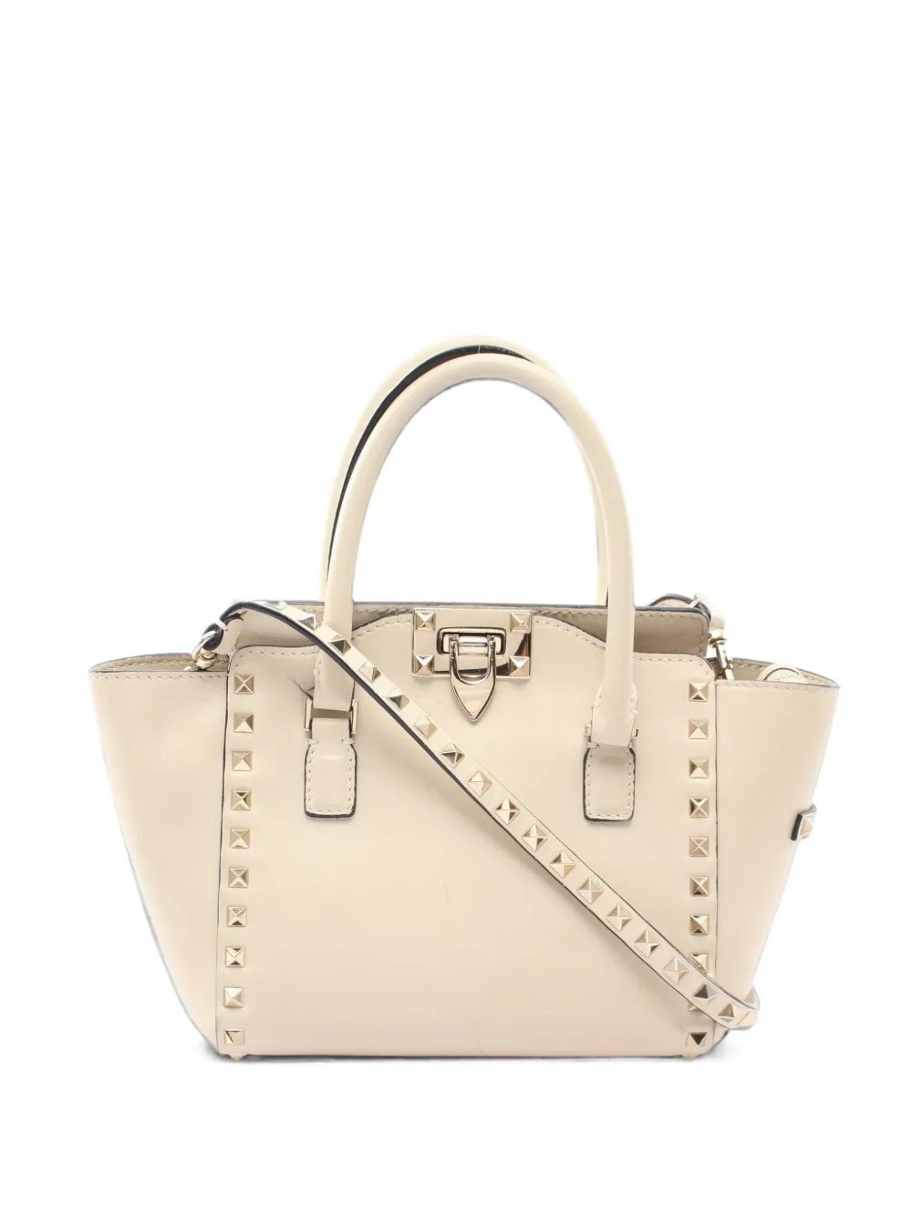 2000s Rockstud calf leather tote bag