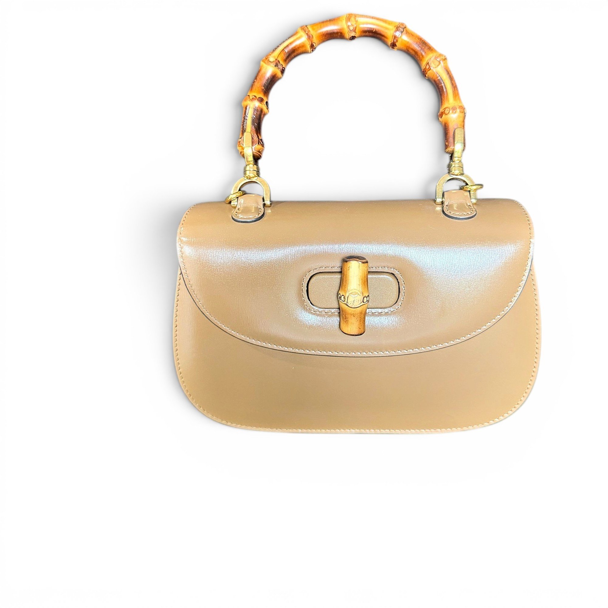 Bamboo Top Handle leather handbag