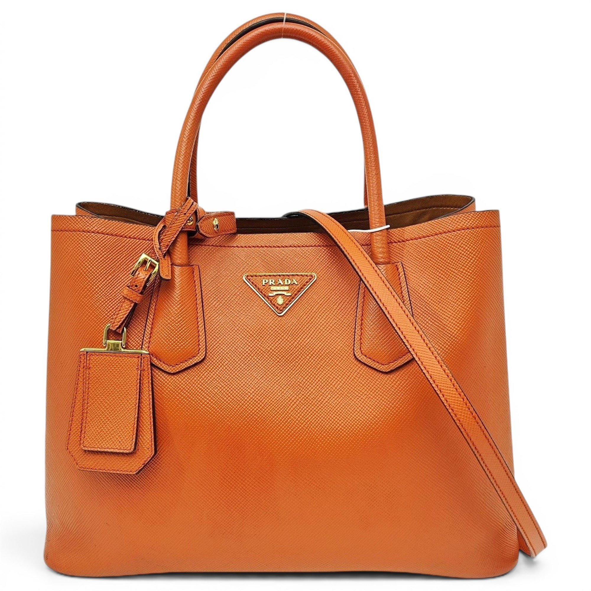 Double leather handbag