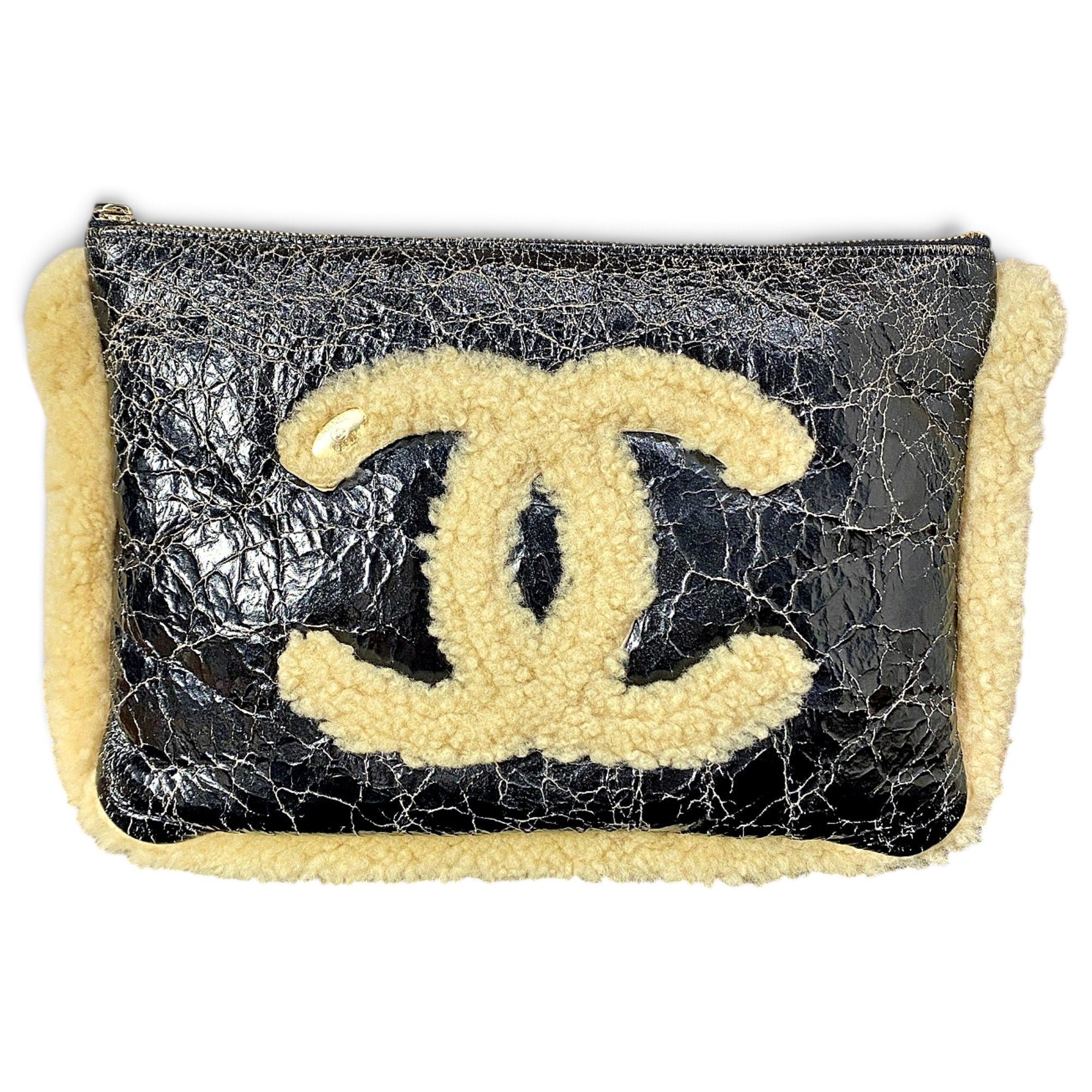 Patent leather clutch bag