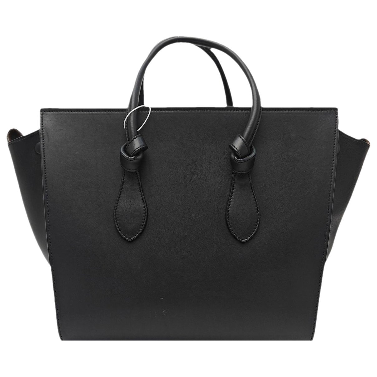 Tie leather handbag