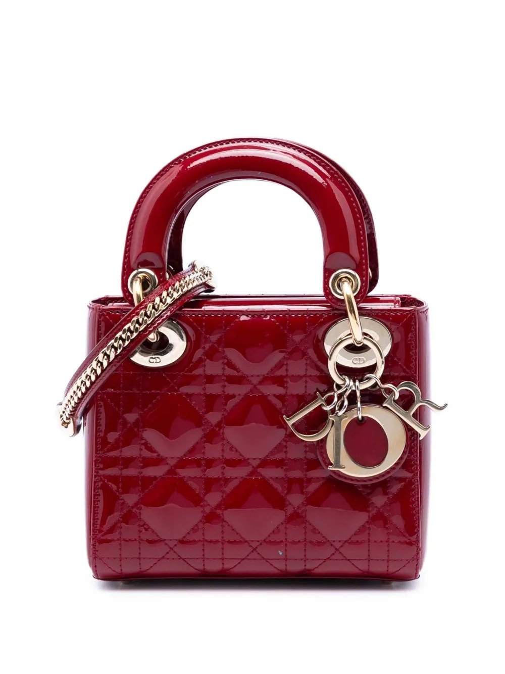 2019 Mini Patent Cannage Lady Dior satchel