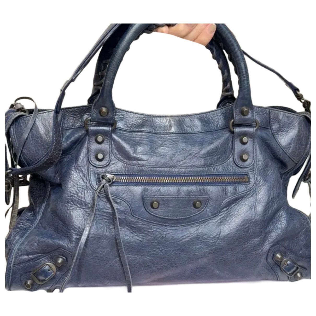 City leather handbag