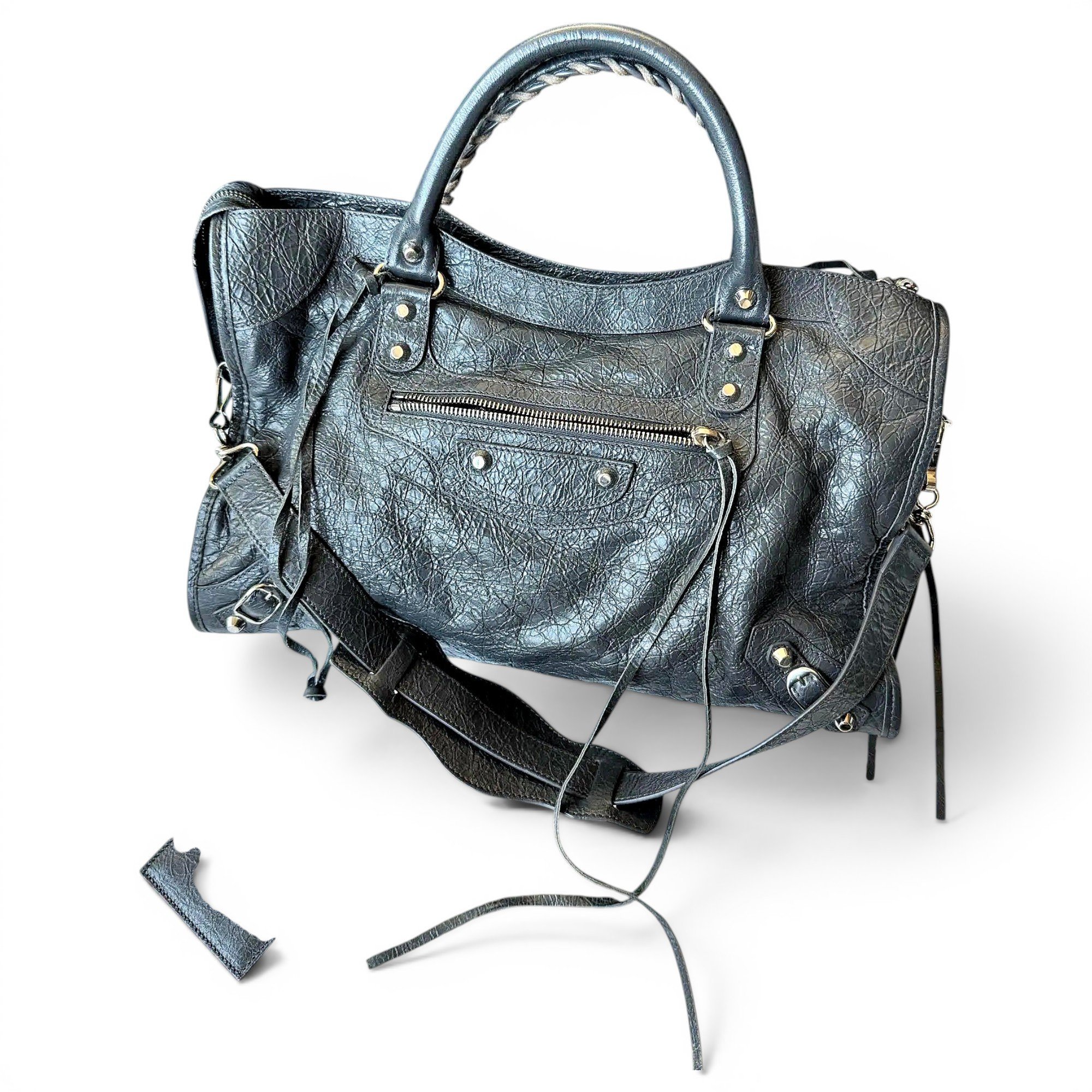 City leather handbag