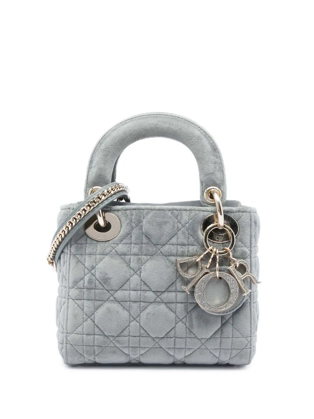 2019 Mini Velvet Cannage Lady Dior satchel