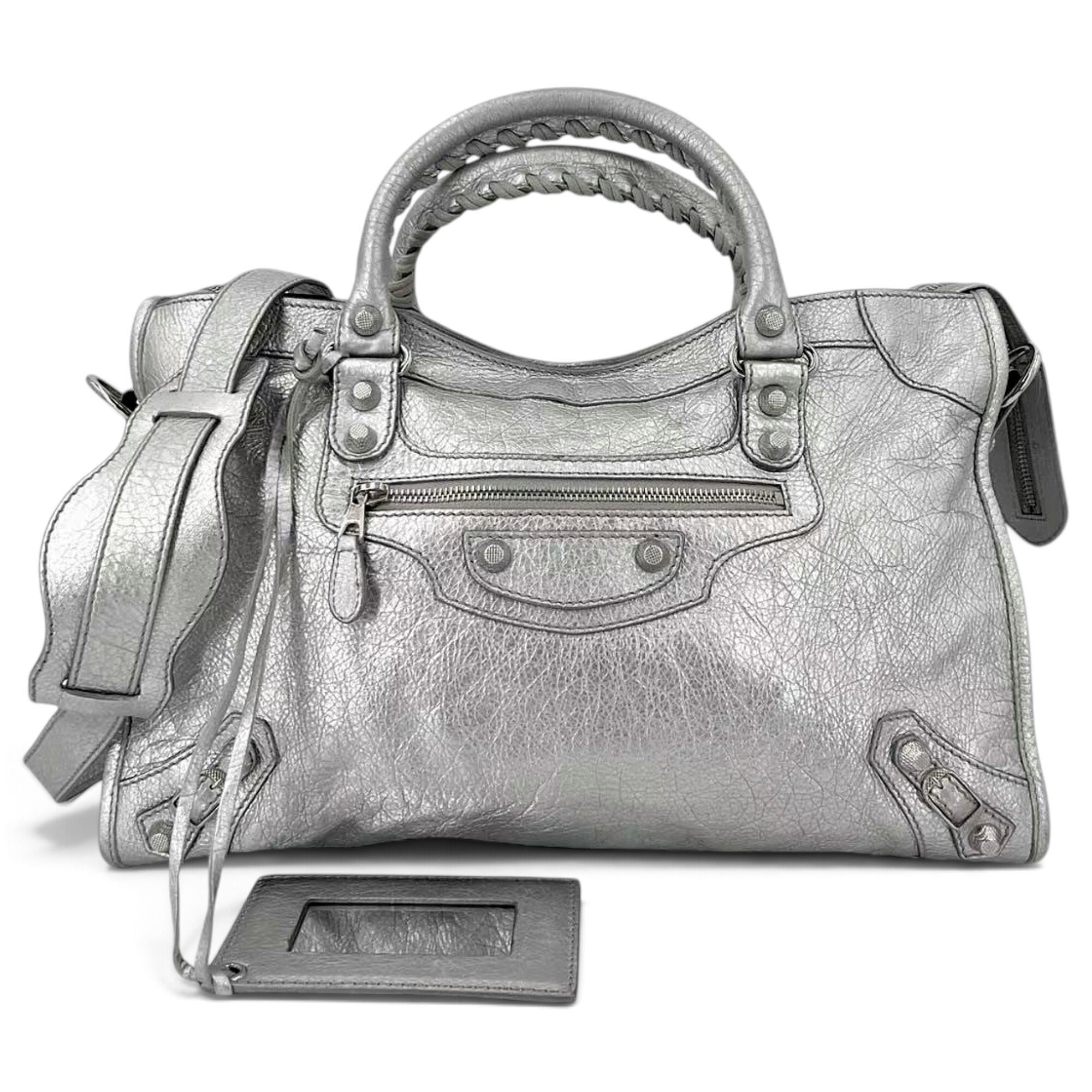 City leather handbag
