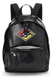 Burberry Black Coated Canvas 'TB' Logo Backpack