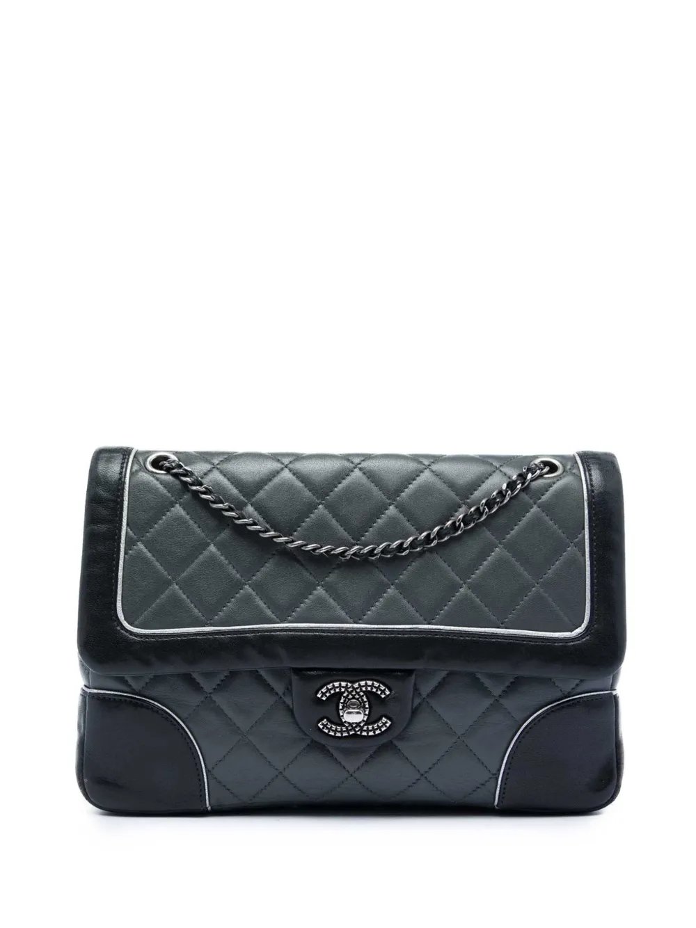 2015-2016 Paris Salzburg Medium Bicolor Quilted Lambskin Tyrolean Flap shoulder bag