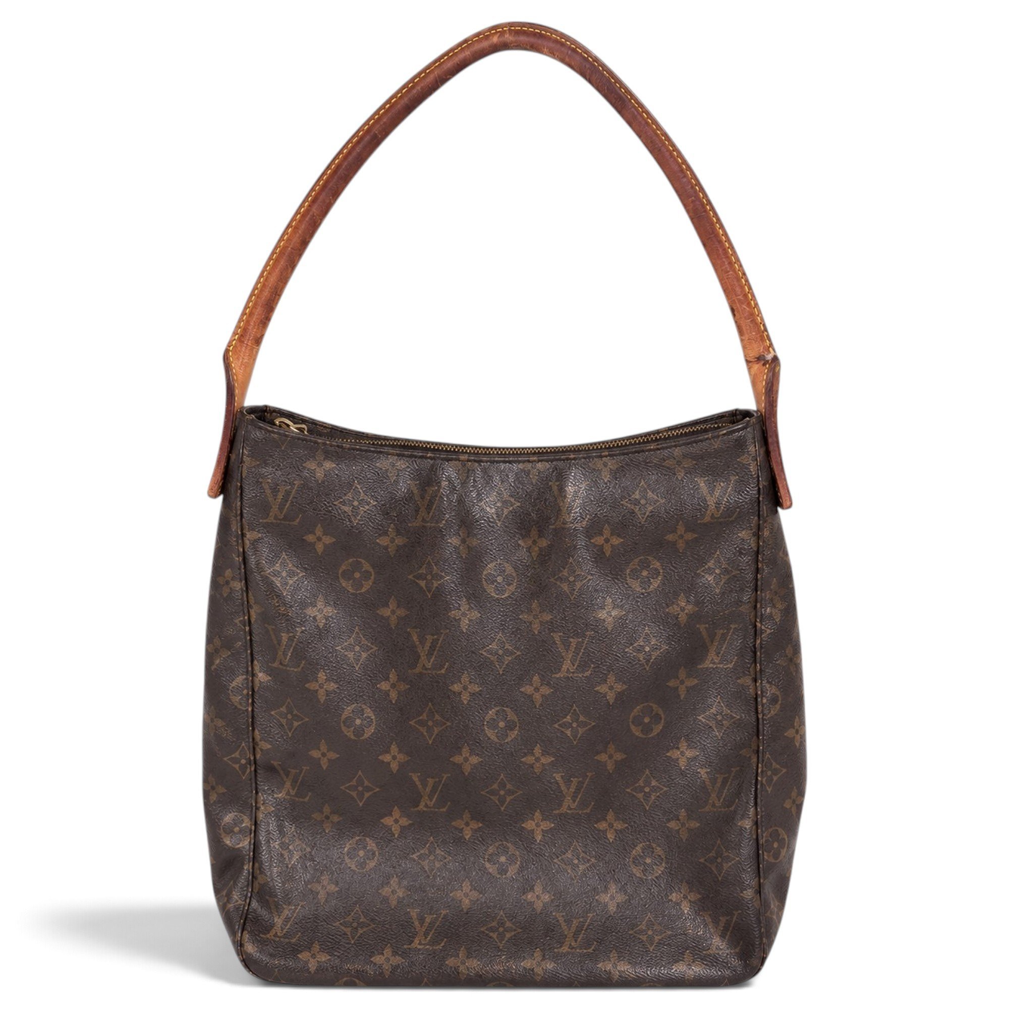 Looping leather handbag