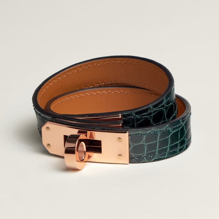 Vert Cyprès Kelly Double Tour Bracelet