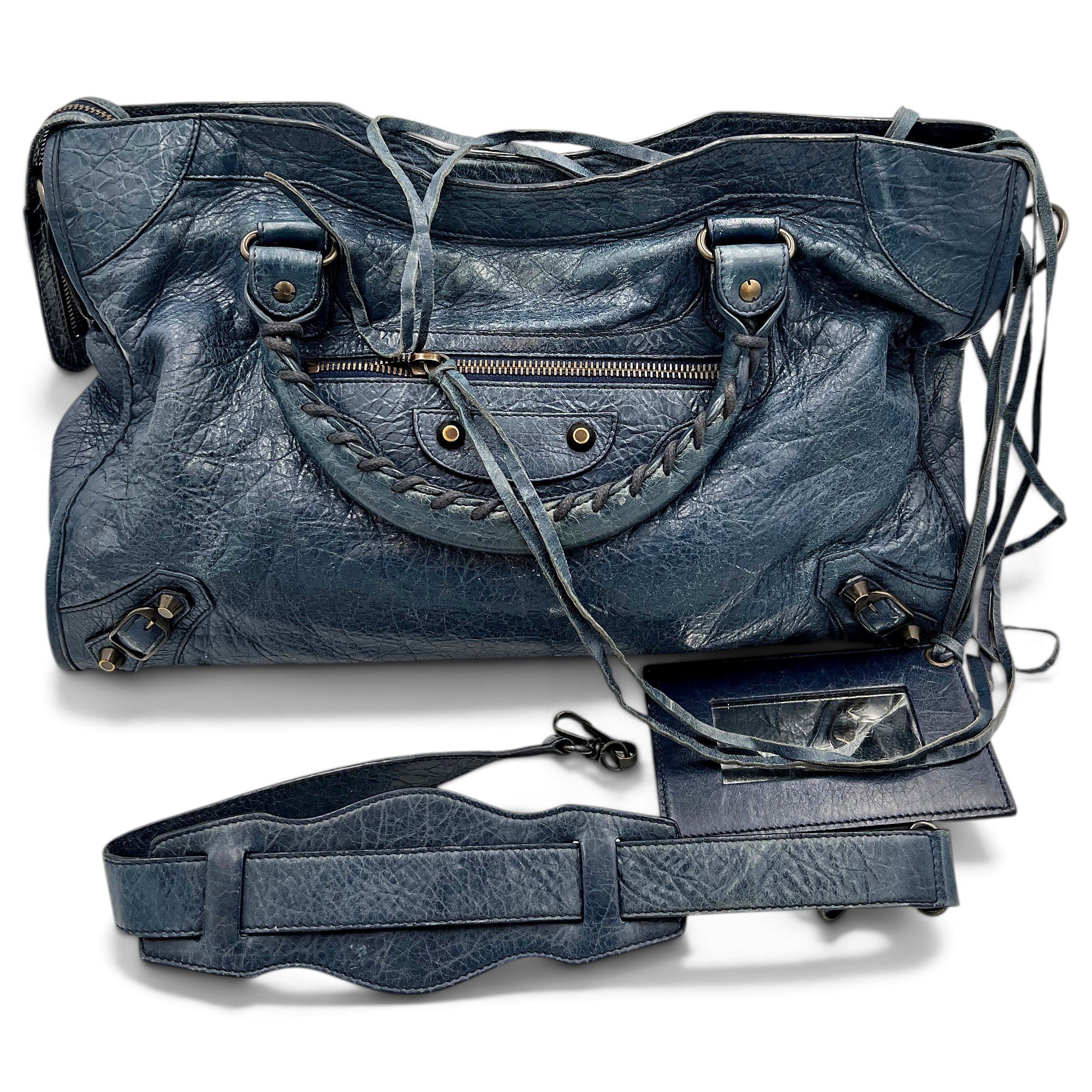 City leather handbag