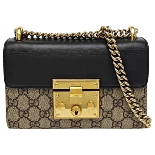 Padlock leather handbag