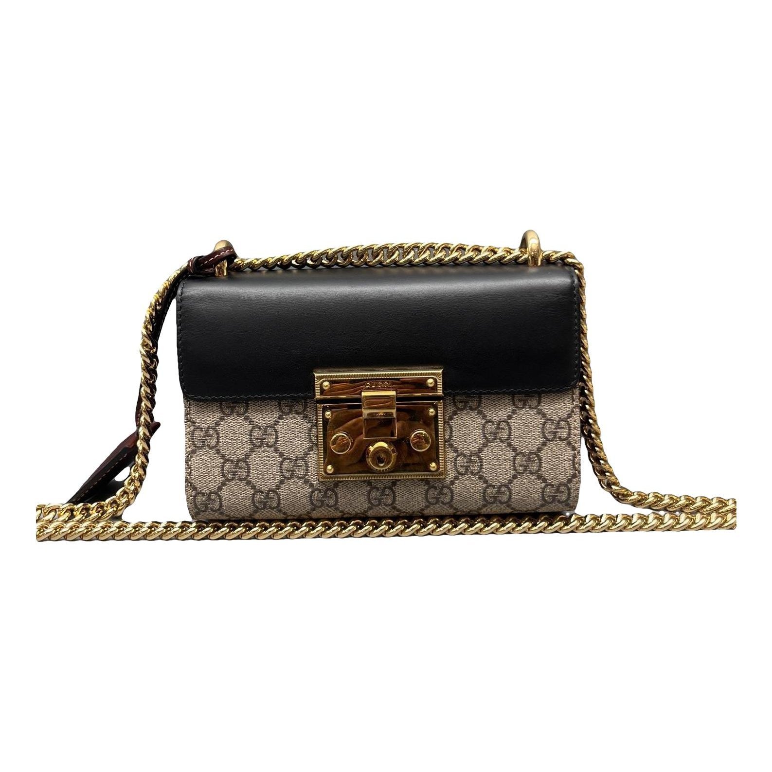 Padlock leather handbag