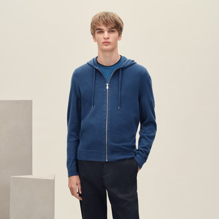 Indigo "Maillon Chaine d'Ancre" Hooded Jacket