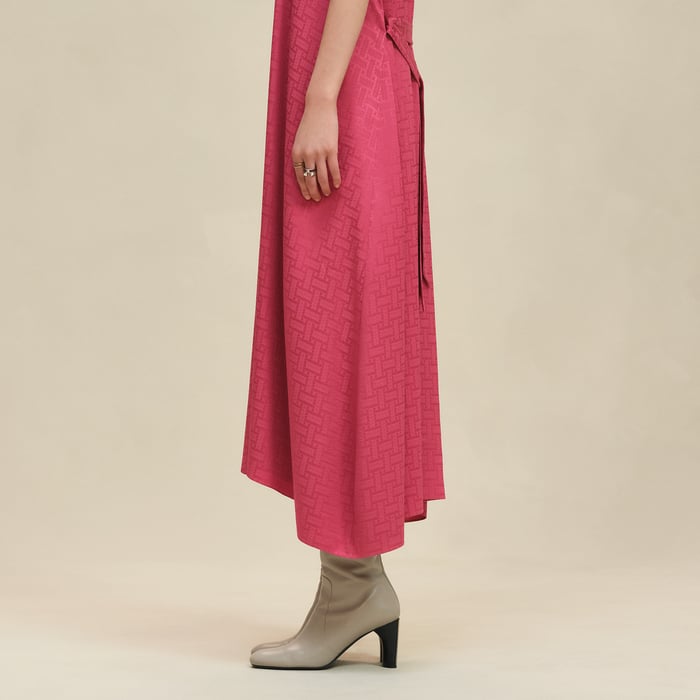 Rose Framboise "Mosaique" Belted Caftan