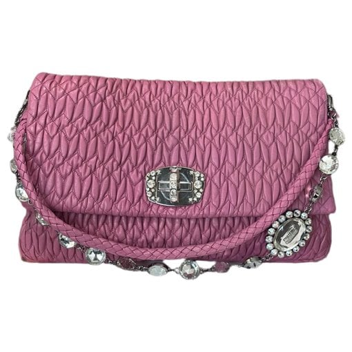 Miu Miu Matelassé leather clutch bag