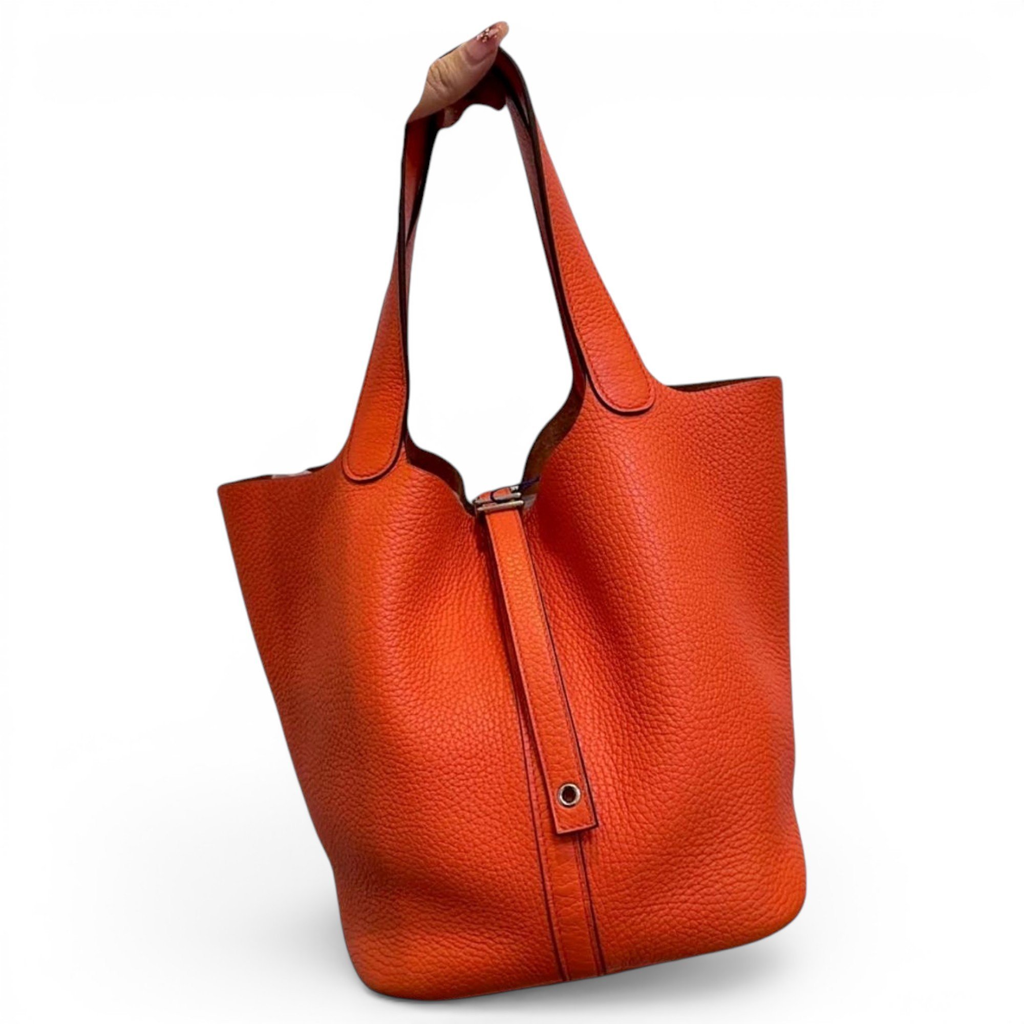 Picotin leather tote