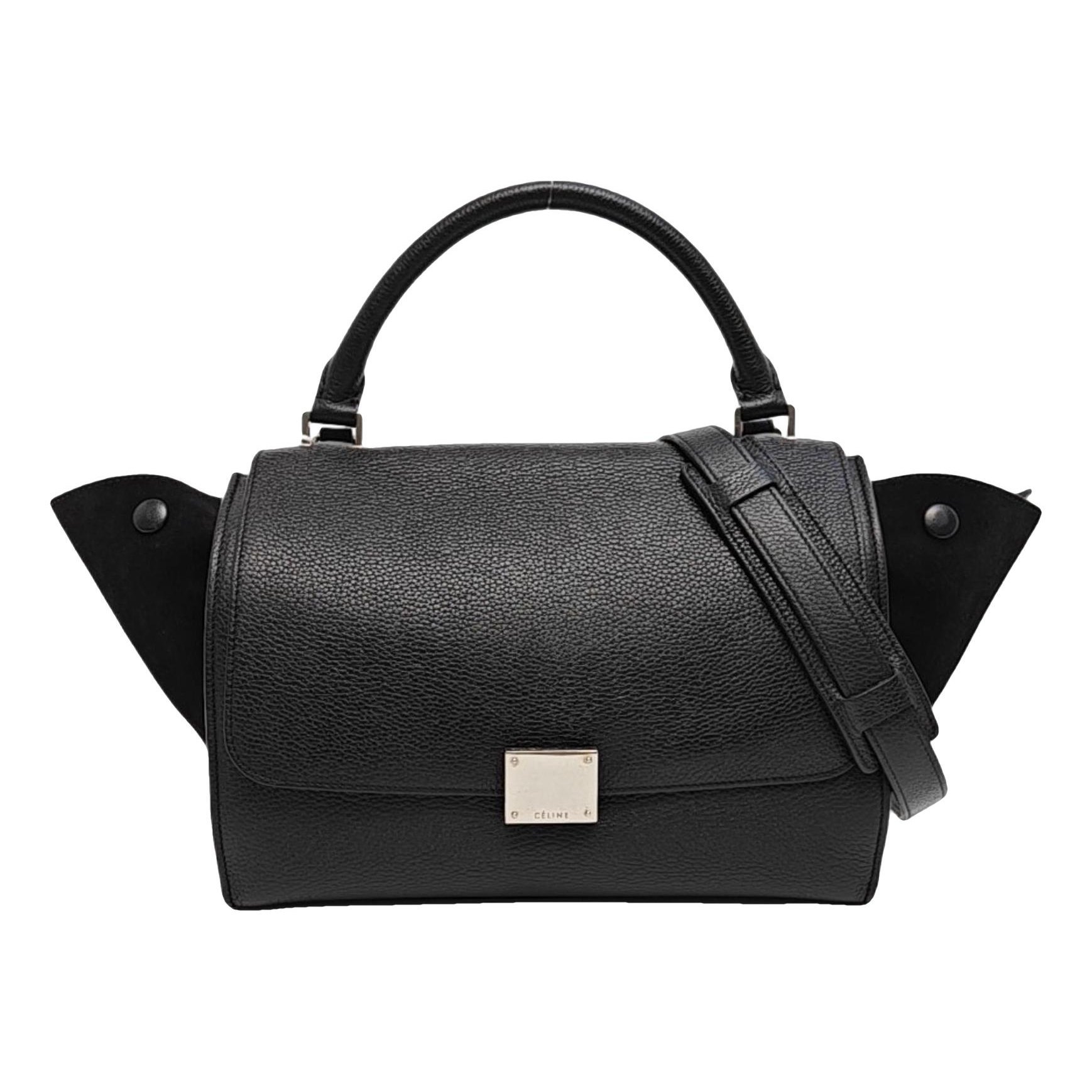 Trapèze leather handbag