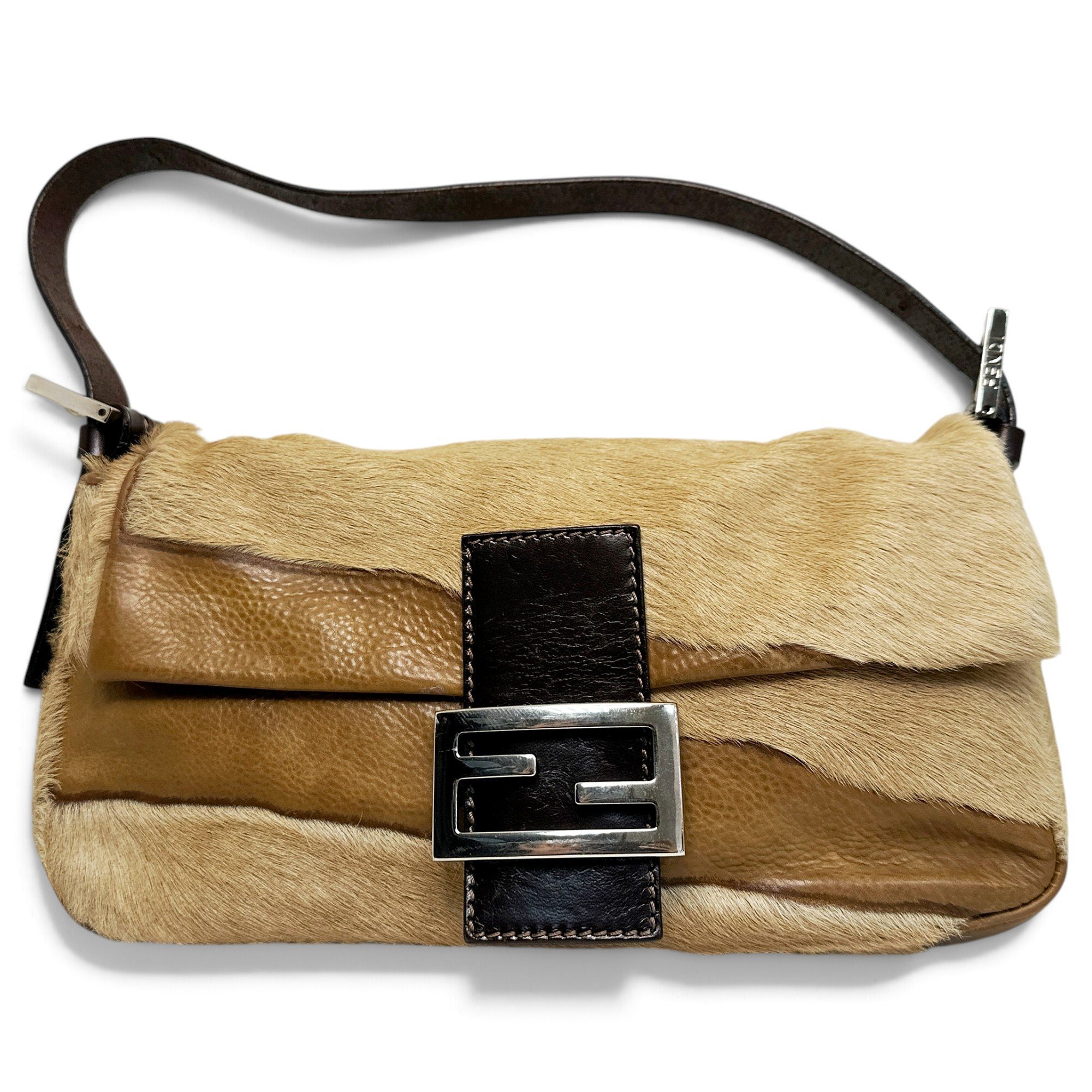 Baguette pony-style calfskin handbag