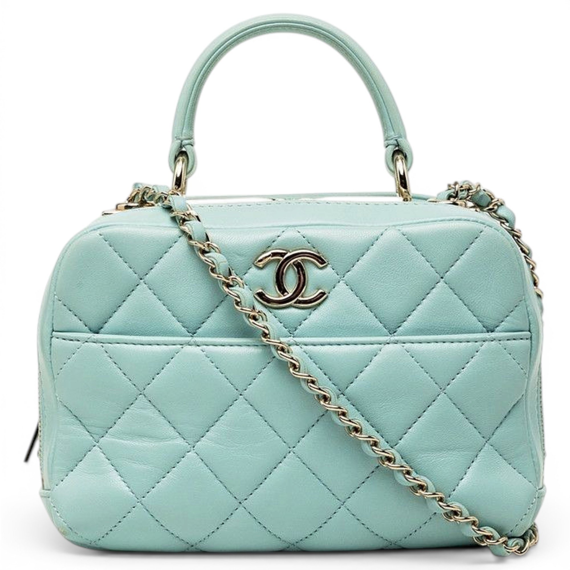 Trendy CC Quilted leather handbag