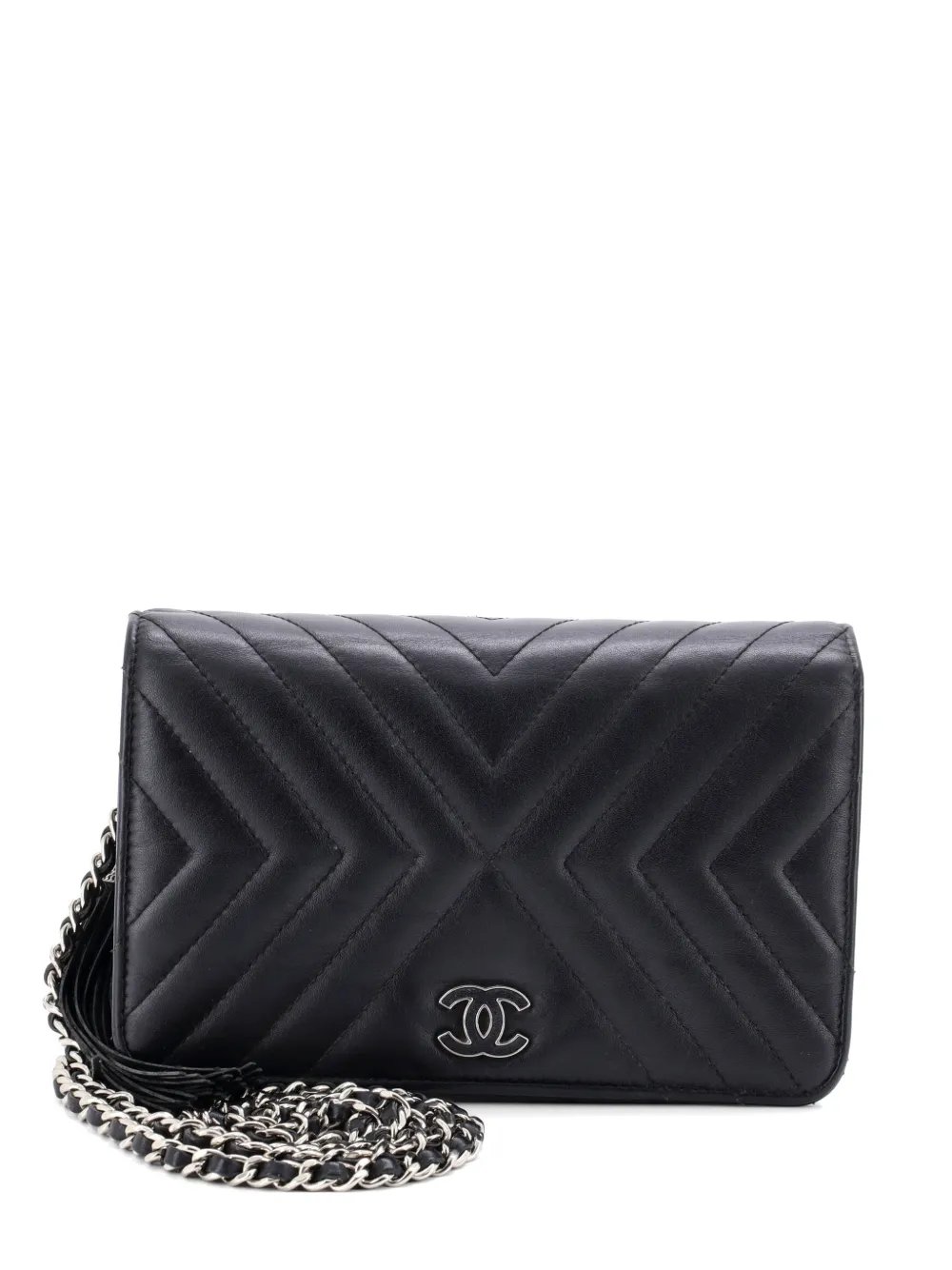 Tassel Wallet on Chain Chevron Calfskin crossbody bag