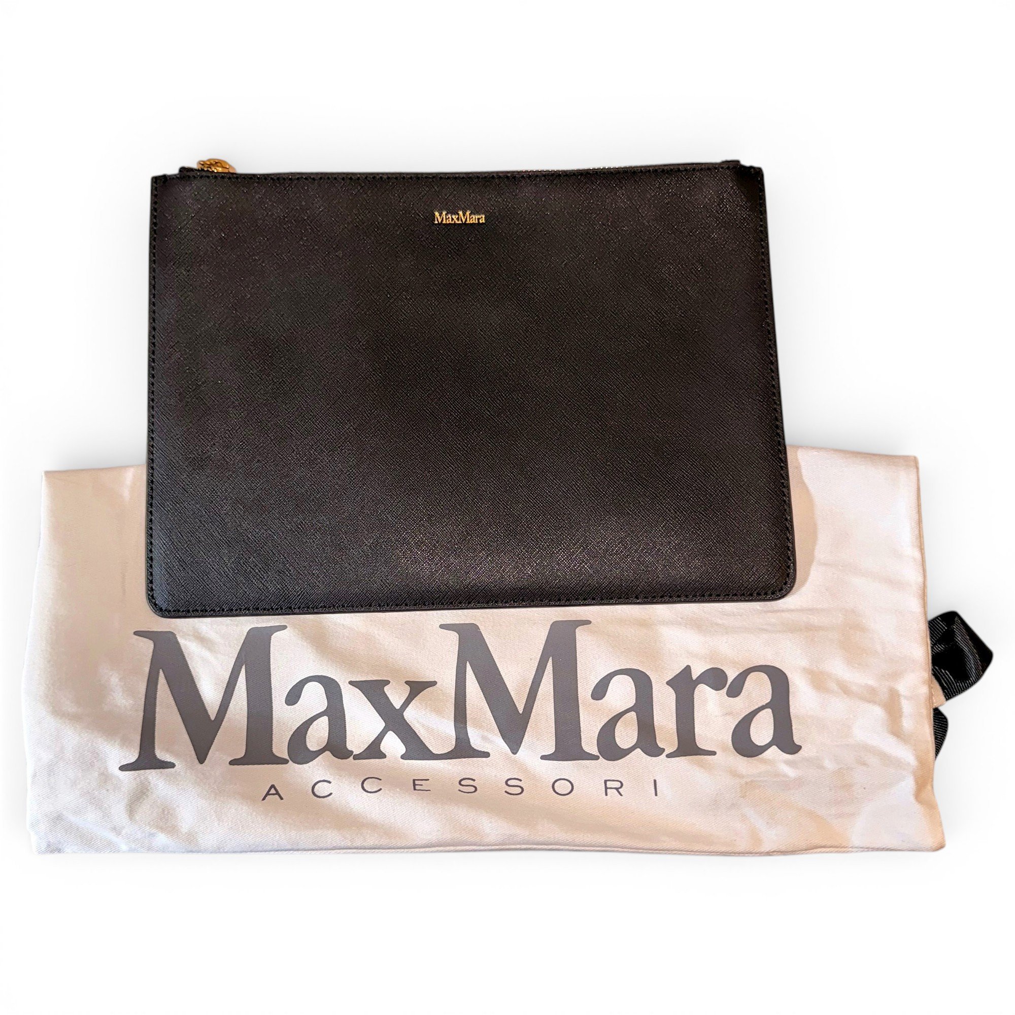 Leather clutch bag
