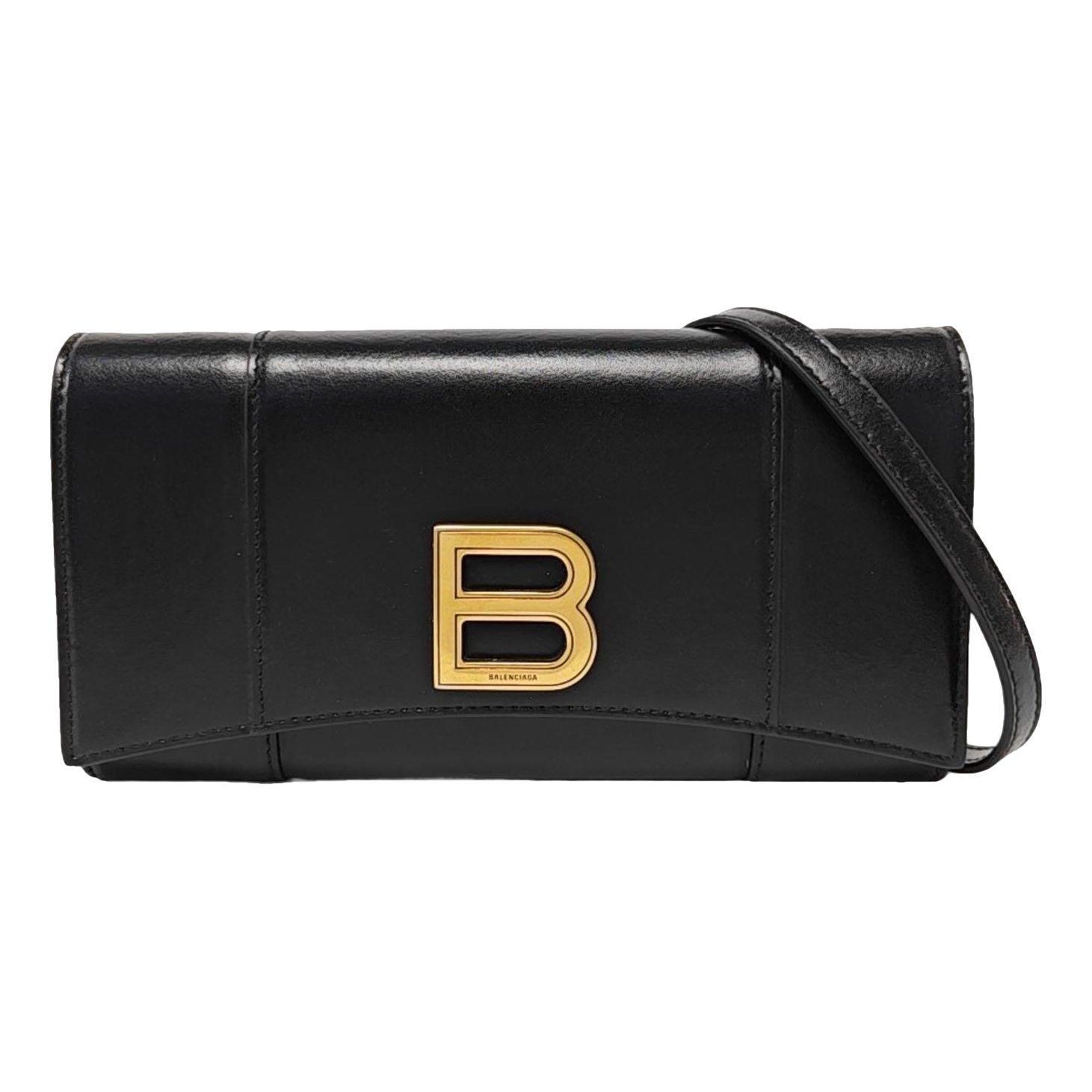 Hourglass leather handbag