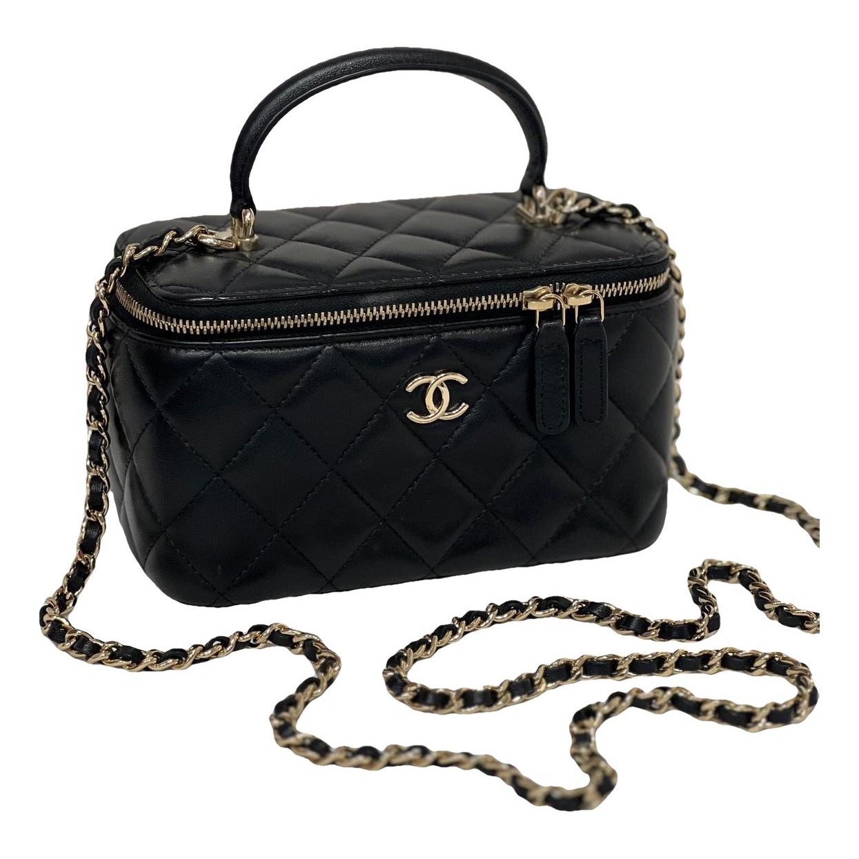 Vanity leather handbag