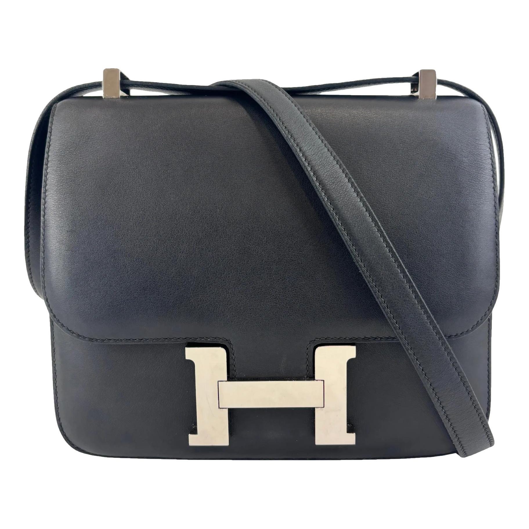 Hermes Constance 24 Handbag Black Swift Leather 8626