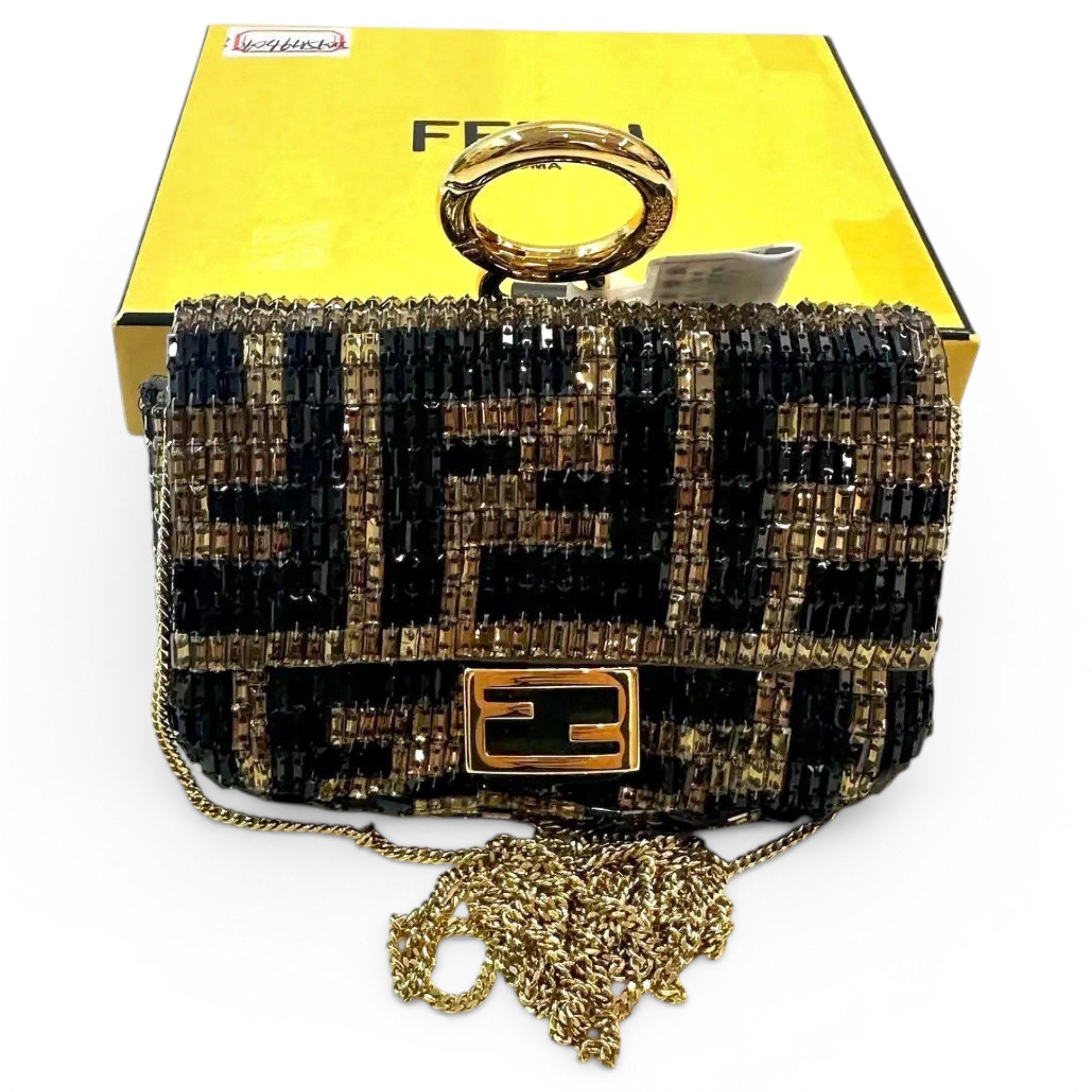 Baguette Chain Midi leather crossbody bag