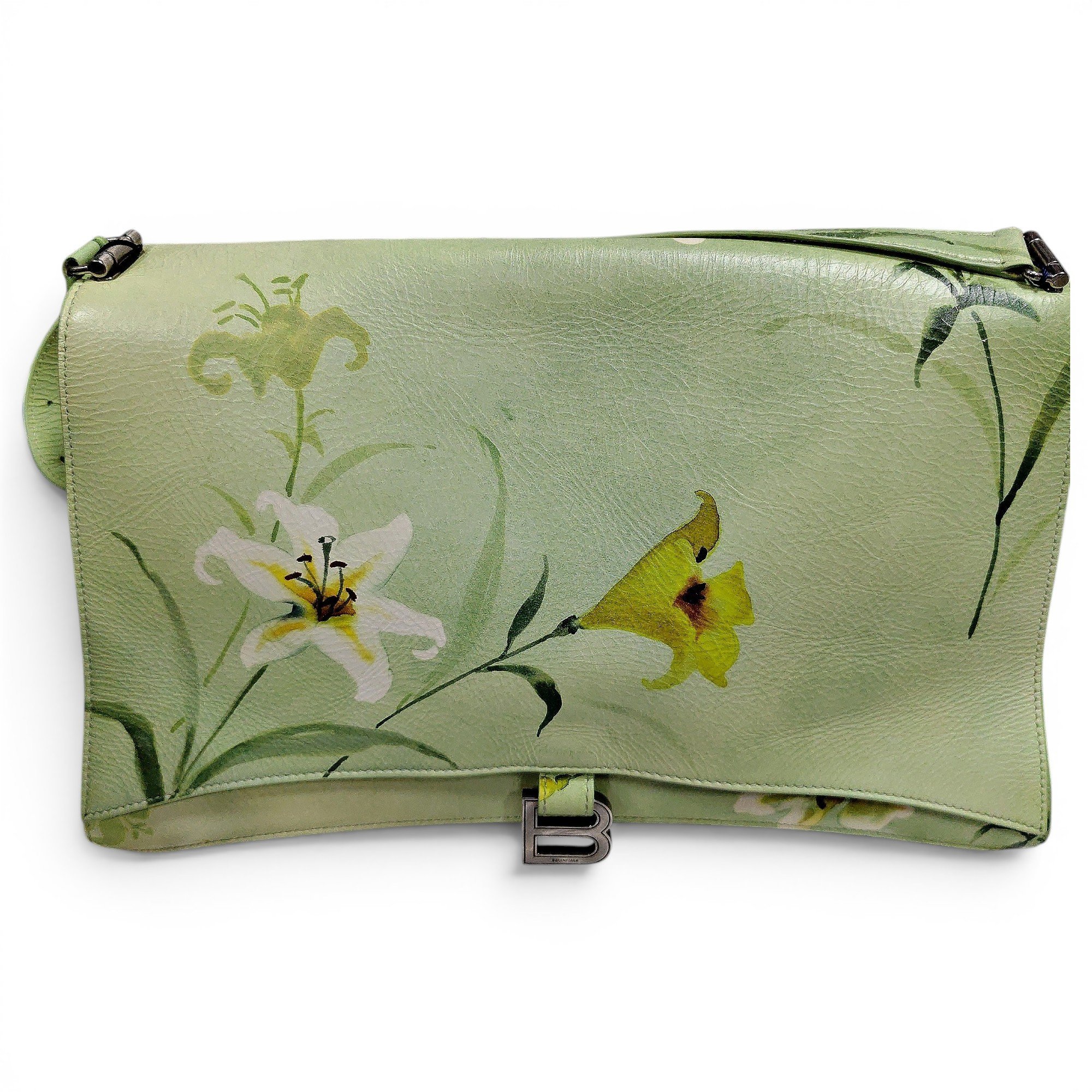 Hourglass leather handbag