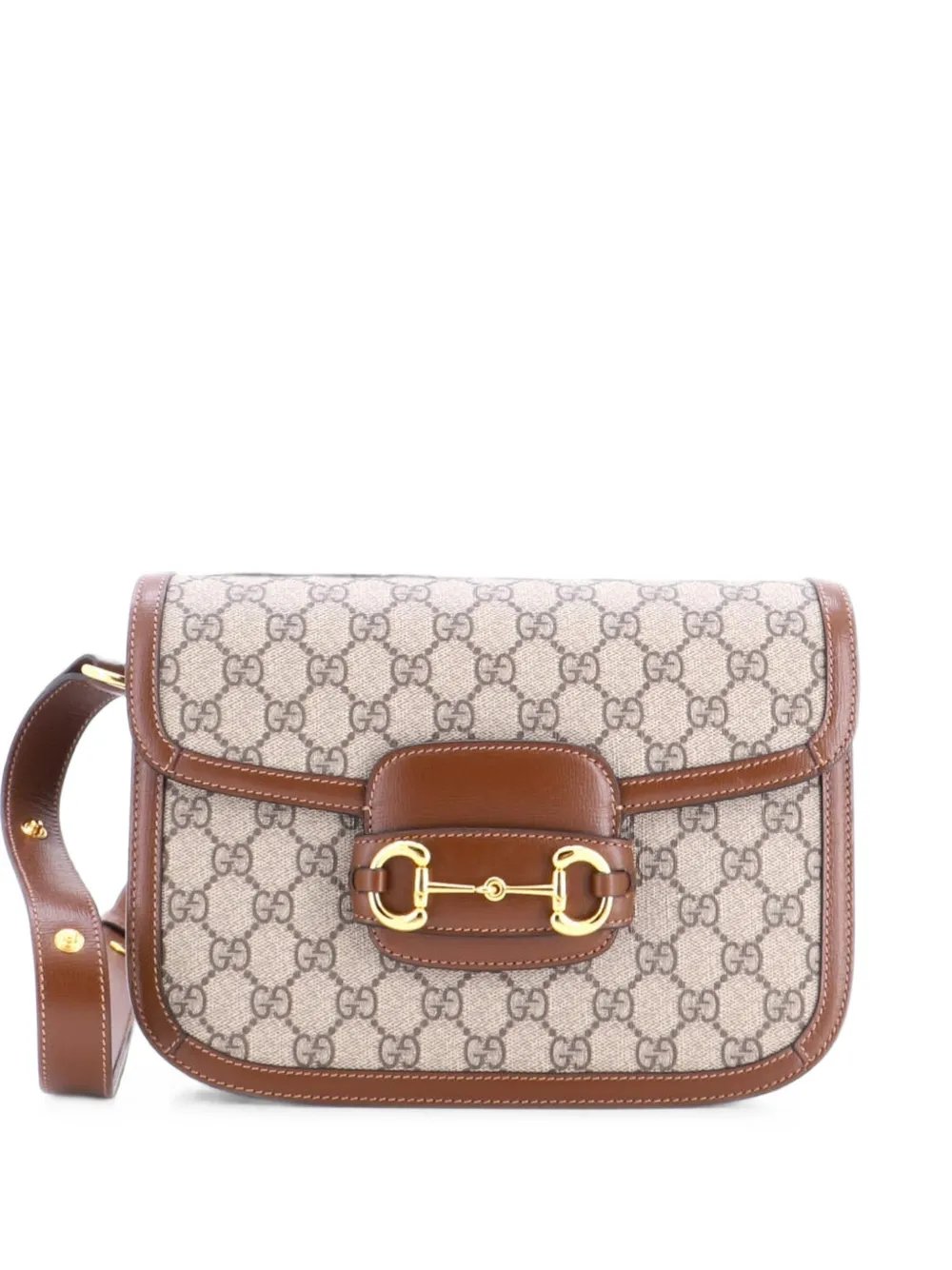 Horsebit 1955 Shoulder Bag GG Coated Canvas with Leather East West crossbody bag